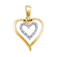 thumbnail image 1 of Diamond Princess Yellow-tone Sterling Silver Womens Round Diamond Double Heart Pendant 1/20 Cttw, 1 of 1