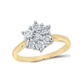 thumbnail image 1 of Diamond Princess Yellow-tone Sterling Silver Womens Round Diamond Illusion-set Flower Cluster Ring 1/10 Cttw, 1 of 2