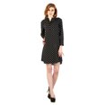 thumbnail image 1 of Diamond Print 3/4 Sleeve V Neck Mid Thigh Indian Kurti French front button Tunic Dress 100% Rayon / Viscose, 1 of 4