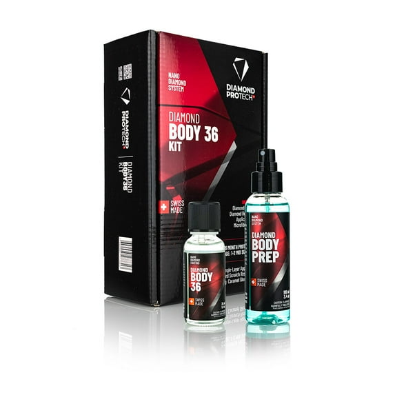 Diamond ProTech – Diamond Body 36 Complete Kit – Diamond Body 36 30ml Plus Diamond Body Prep 100ml; Super-Hydrophobic; 3 Years of Protection; Nanodiamond Protective Coating; Effortless Application