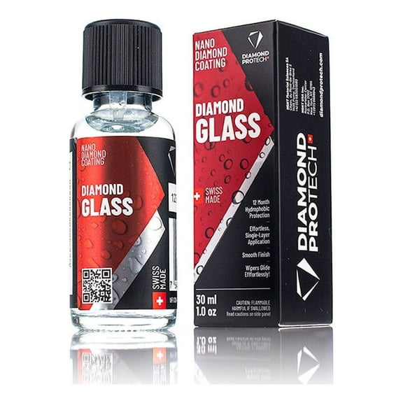 Diamond ProTech Diamond Glass Lasting Glass Protection; 12 Month Hydrophobic Protection; Effortless, Single-Layer Application; Nanodiamond Coating; Smooth Finish (30 ml)