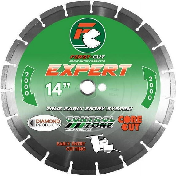 Diamond Products CHFC12250M Expert Green Concrete Early Entry Diamond Blade - 12 x 0.25 x 1 in.
