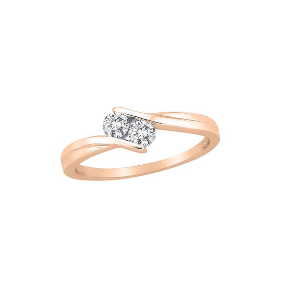 Diamond Promise Ring in 10K Rose Gold (1/3 cttw) (I-Color, SI3-I1 Clarity) (Size-5)