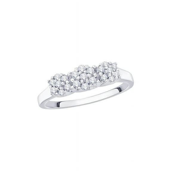 Diamond Promise Ring in 10K White Gold (1/4 cttw) (I-Color, SI3/I1-Clarity) (Size-10.5)