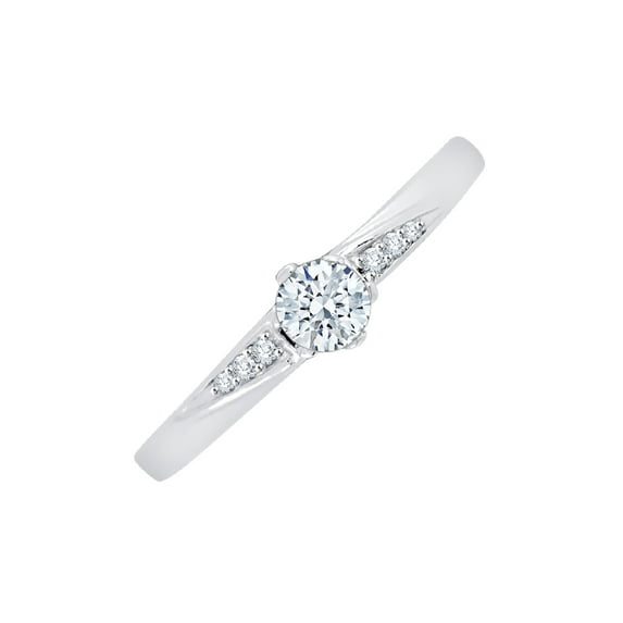 Diamond Promise Ring in 10K White Gold (1/4 cttw) (I-Color, SI3-I1 Clarity) (Size-5.5)
