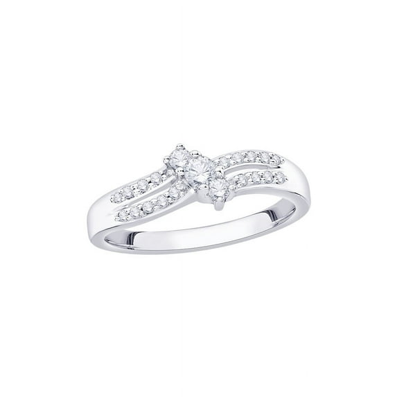 Diamond Promise Ring in 14K White Gold (1/4 cttw) (I-Color, SI3/I1-Clarity) (Size-6)