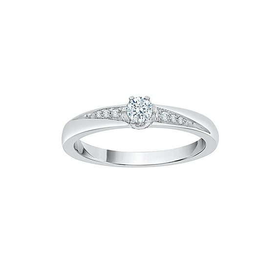 Diamond Promise Ring in 14K White Gold (1/5 cttw) (I-Color, SI3-I1 Clarity) (Size-8.5)