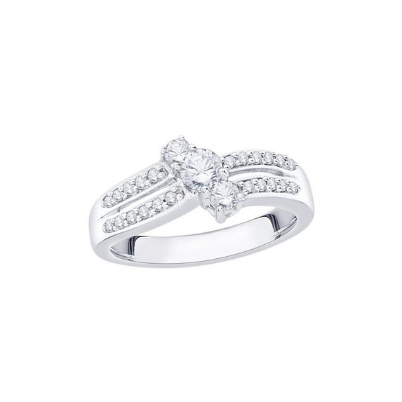 Diamond Promise Ring in Sterling Silver (1/2 cttw) (I-Color, SI3/I1-Clarity) (Size-10.5)