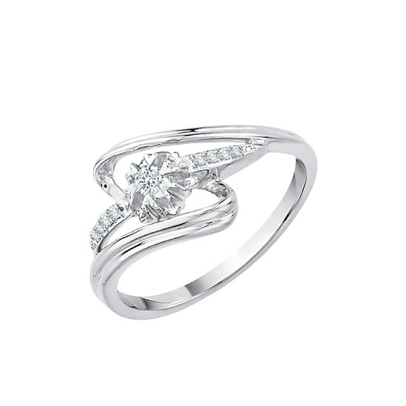 Diamond Promise Ring in Sterling Silver (1/2 cttw) (I-Color, SI3-I1-Clarity) (Size-10)