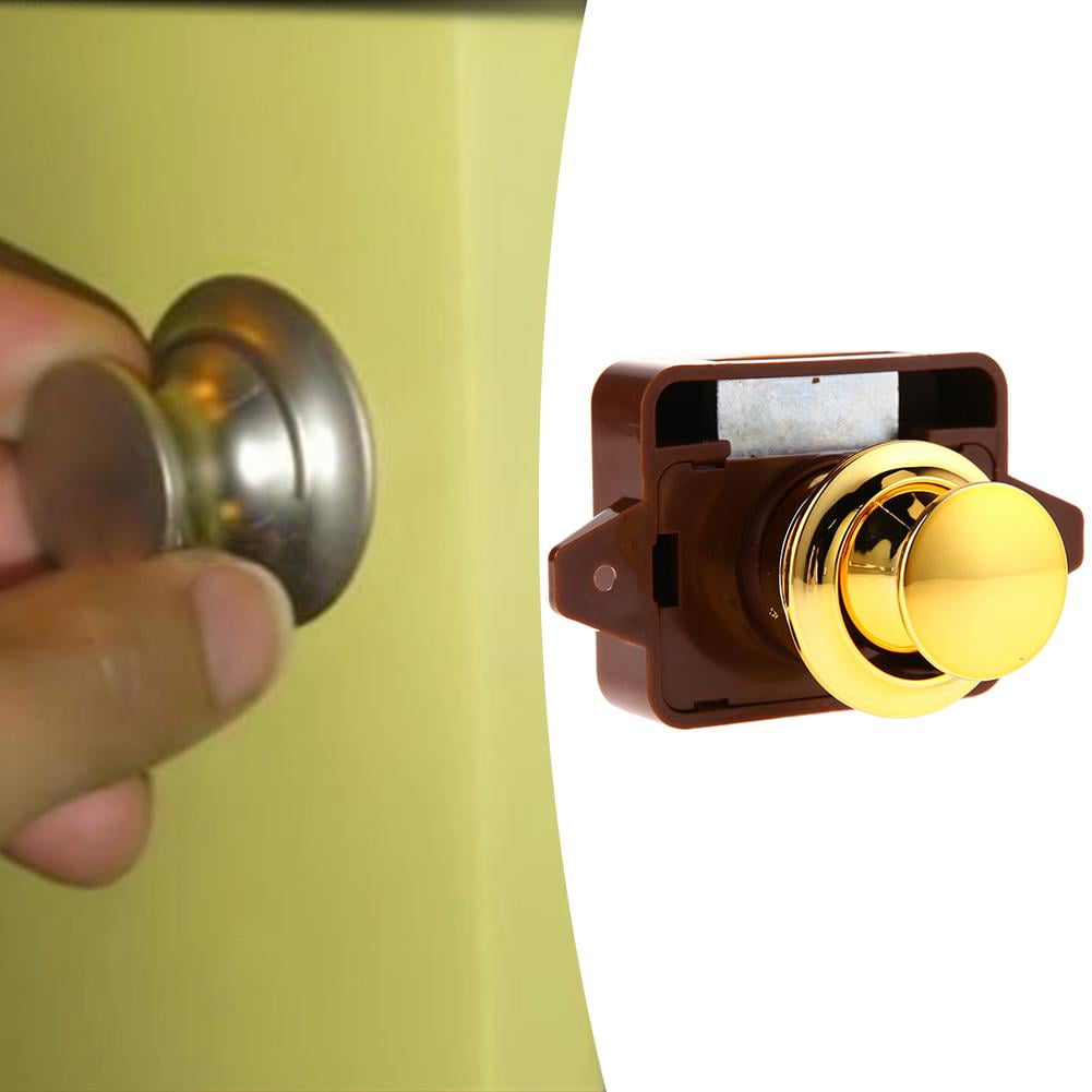 Diamond Push Lock Button Catch Lock Cupboard Door Knob Motorhome RV
