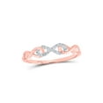 thumbnail image 1 of Diamond Queen 10kt Rose Gold Womens Round Diamond Infinity Ring 1/20 Cttw, 1 of 1