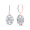 thumbnail image 1 of Diamond Queen 10kt Rose Gold Womens Round Diamond Oval Dangle Earrings 1/2 Cttw, 1 of 1