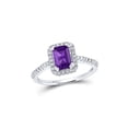thumbnail image 1 of Diamond Queen 10kt White Gold Womens Emerald Lab-Created Amethyst Solitaire Ring 1 Cttw, 1 of 1