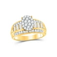 thumbnail image 1 of Diamond Queen 10kt Yellow Gold Diamond Oval Cluster Bridal Wedding Engagement Ring 1 Cttw, 1 of 4