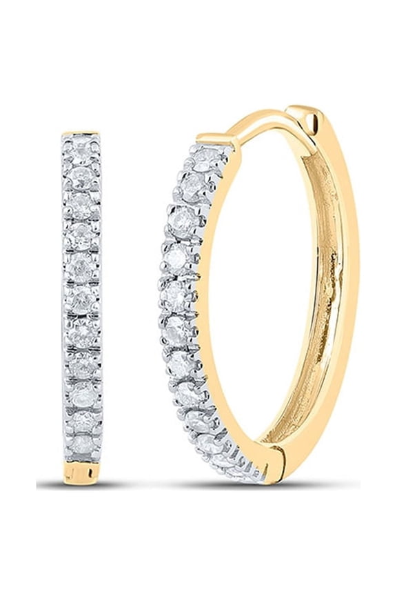 10kt Yellow Gold Womens Diamond Hoop Earrings 1/2 Cttw