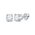 thumbnail image 1 of Diamond Queen 14kt White Gold Unisex Round Diamond Solitaire Stud Earrings 1/2 Cttw, 1 of 1