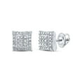 thumbnail image 1 of Diamond Queen Sterling Silver Womens Round Diamond Square Earrings 1/4 Cttw, 1 of 1