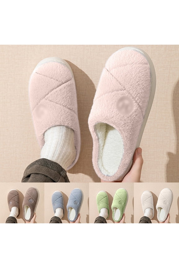 Diamond Quilting With Two-Tone Slippers For Women Fuzzy House Slippers With Memory Foam Slip-On House Shoes Warm Cozy Slipper Indoor Washable Bedroom Shoes Coffee 40