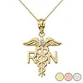 thumbnail image 1 of Diamond Registered Nurse Pendant Necklace in Gold (Yellow/Rose/White) :  White Gold  14K  Pendant with 22" chain, 1 of 1