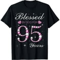 thumbnail image 1 of Diamond Rhinestone 95th Birthday Gift for Women Short Sleeve T-Shirt, 1 of 6