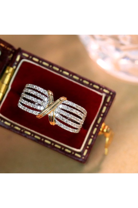 Diamond Ring 18k Gold Inlaid Diamond Women's Jewelry. 0.50CT Diamond