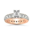thumbnail image 1 of Diamond Ring Gift For Mom 1 Carat IGI Certified Emerald Shape Lab Grown Diamond Engagement Ring | 14K Rose Gold |Madeline Full Eternity Diamond Ring | FG-VS1-VS2 Quality Friendly Diamonds, 1 of 5