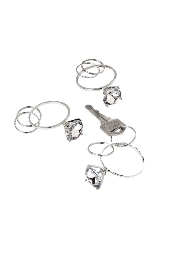 Diamond Ring Key Chain - Party Favors - 12 Pieces