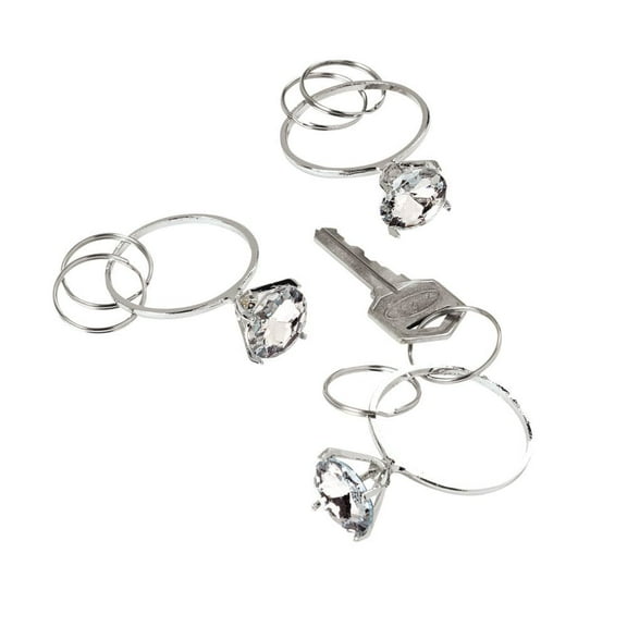 Diamond Ring Key Chain - Party Favors - 12 Pieces