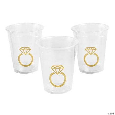 Diamond Ring Plastic Cups - 50 Ct., Wedding, Party Supplies, 50 Pieces