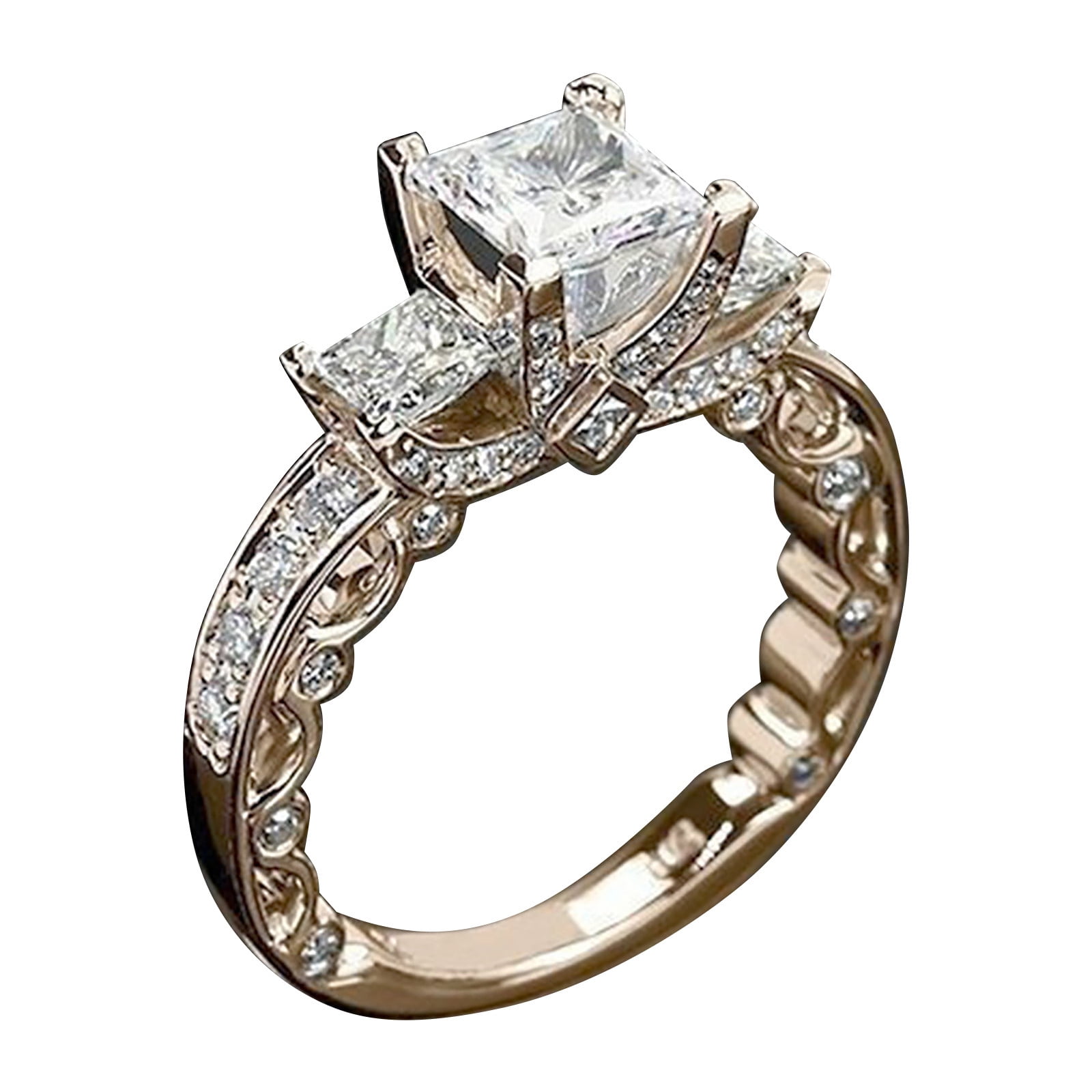 Buy MEENAZ Gold Plated Rings for Women Girls Stylish in American Diamond CZ  Ring Jewellery for Women Fr401 on Amazon | PaisaWapas.com