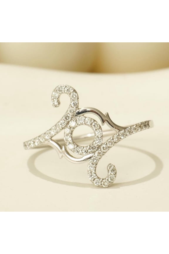 Diamond Rings, Floral And Vines Diamond Ring, 14k Solid Gold, Natural Diamonds, Stackable Rings, Ready To Ship, Women's Day Gift