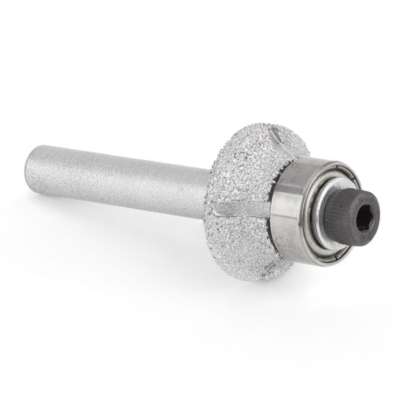 ILOVETOOL Diamond Router Bits Bullnose Radius 3mm 1/8" Grit 60 Brazed Profile Wheel Rotary Tools with 6.35mm 1/4" Shank for Stone Glass Marble Granite