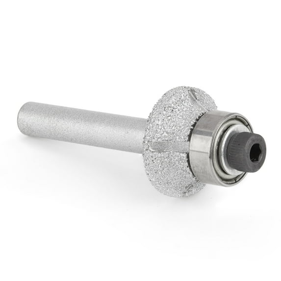 ILOVETOOL Diamond Router Bits Bullnose Radius 3mm 1/8" Grit 60 Brazed Profile Wheel Rotary Tools with 6.35mm 1/4" Shank for Stone Glass Marble Granite