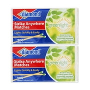 Diamond Royal Oak, Matches Greenlight Strike Anywhere 300 per Box - Pack of 2 Boxes - Total 600 matches