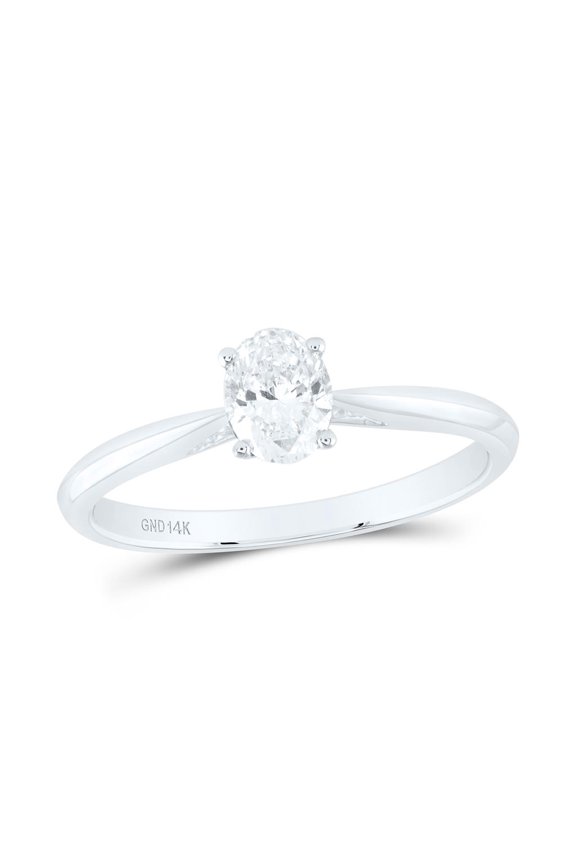 Diamond SI IJ Oval Solitaire Ring 0.50cttw