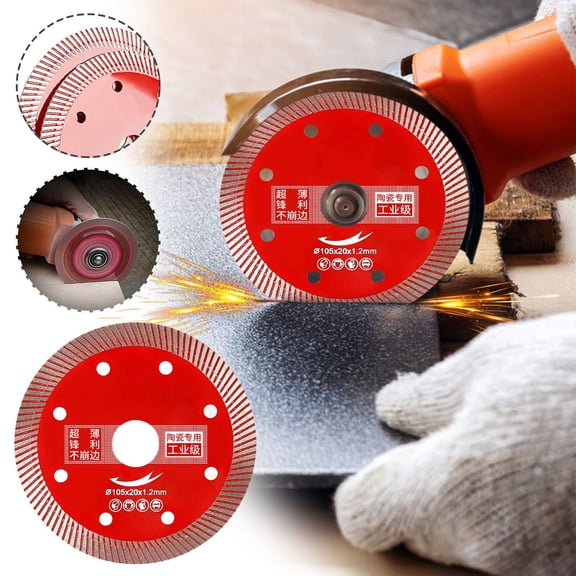 Diamond Saw Blade 4.5" Ceramic Cutting Disc for Angle Grinder - Industrial Porcelain Tile Saw Blade for Dry or Wet Cutting, Fast & Smooth Chip-Free Cut, Long-Lasting
