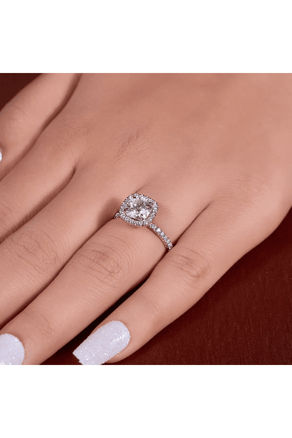 2Ct Asscher Cut Moissanite Solitaire Ring for Women 925 Sterling Silver 14K White Gold Plated Engagement Ring