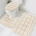 Rustic Antic Rug Diamond Shape Bathroom Rugs Set Rustic Vintage Ethnic Tribal Tan Beige ...
