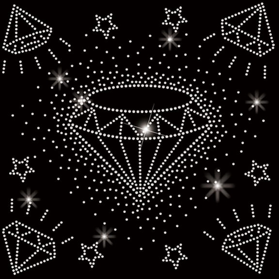 Diamond Shape Iron on Rhinestones Transfer Sparkling Iron-on Decals T-Shirt Heat Transfer Hot Fix Stickers Clothing Repair PatchDIY