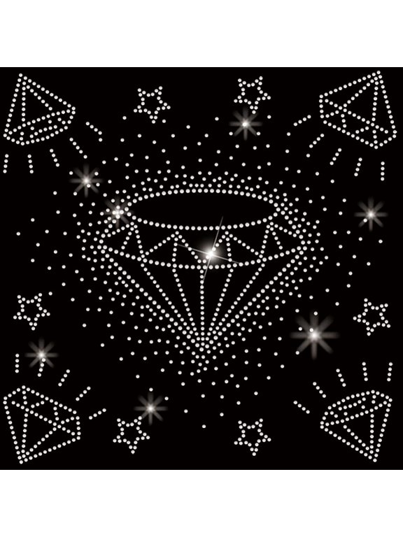 Diamond Shape Iron on Rhinestones Transfer Sparkling Iron-on Decals T-Shirt Heat Transfer Hot Fix Stickers Clothing Repair PatchDIY