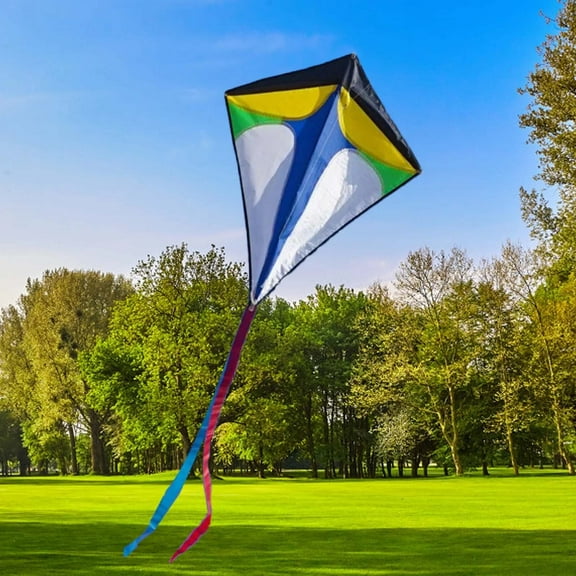 Diamond Shape Kite, Comes Handle Flying Line, Outdoor Sports Item Park Beach Flying 31x27 Inch