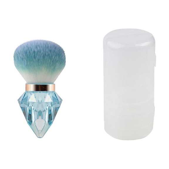Diamond Shape Nail Art Dust Powder Remover Brush Rhinestone Handle Nail Dust Cleaner Brush Professional Nail Art Tool for Acrylic Gel Nails