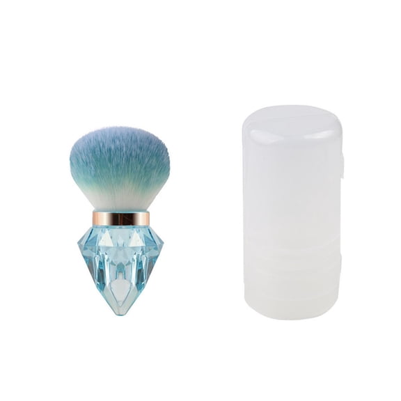 Diamond Shape Nail Art Dust Powder Remover Brush Rhinestone Handle Nail Dust Cleaner Brush Professional Nail Art Tool for Acrylic Gel Nails