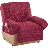 Diamond Quilted Stretch Recliner Cover with Storage Slate Gray Recliner main image 1