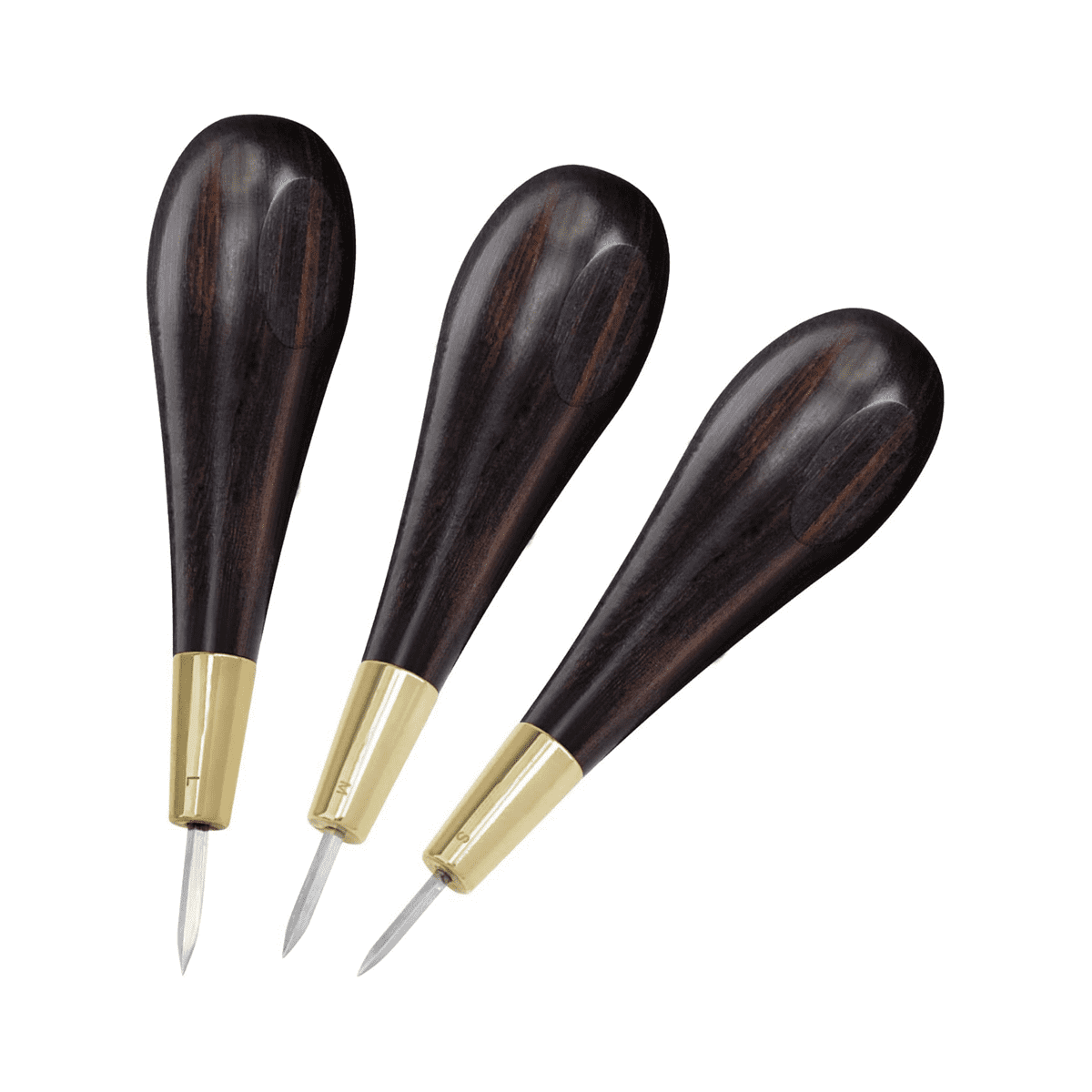 Diamond Shape Stitching Awl Black Wood Handle Leather Craft Sewing Awl