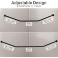 thumbnail image 1 of Diamond Shaped Corner Shower Curtain Rod, [Both Sides: 22"-34.8", Middle: 28"-43.7"] Adjustable Heavy Duty Angled Shower Curtain Pole for Bathroom with 12 Hooks & Ceiling Support - Matte Black, 1 of 7