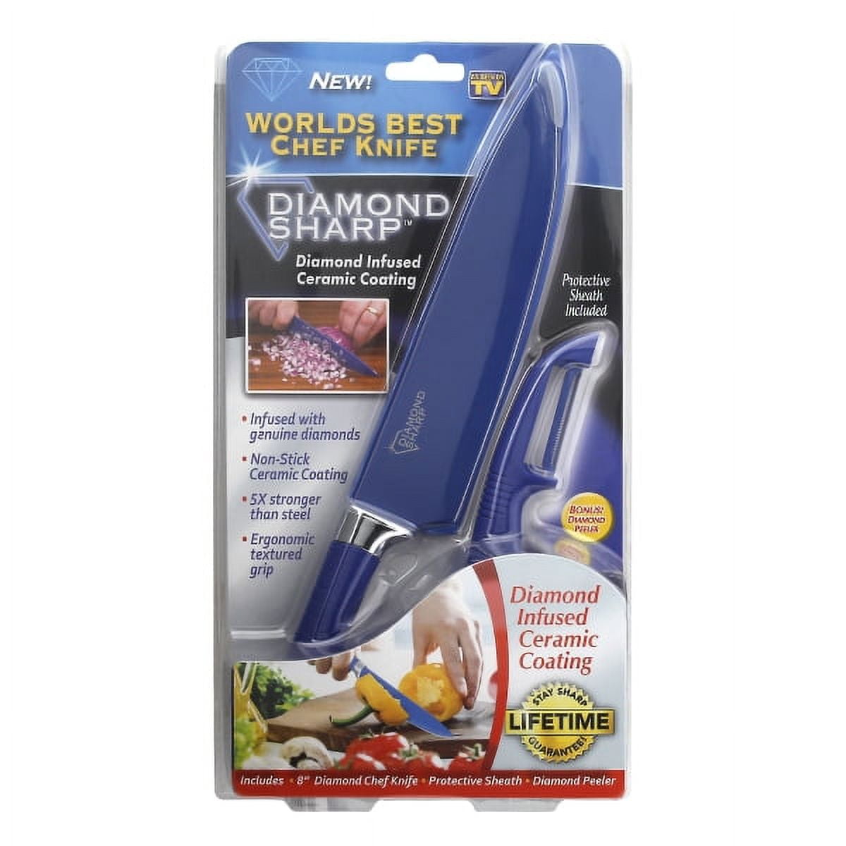 Diamond Sharp Diamond Infused Chef Knife - Blue, 8 in - Foods Co.