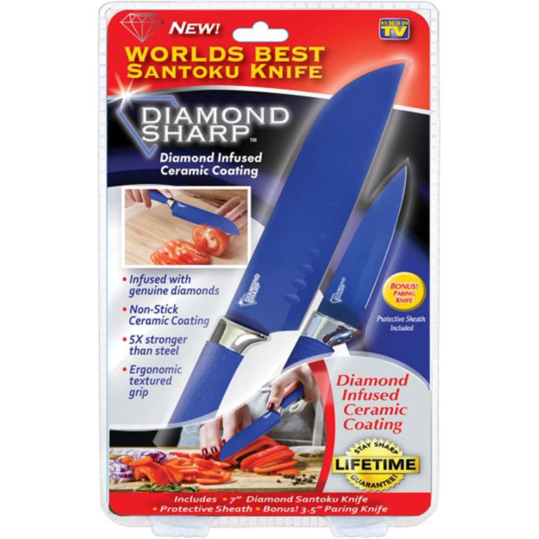 Diamond Sharp Santoku Knife 3 piece set - Walmart.com