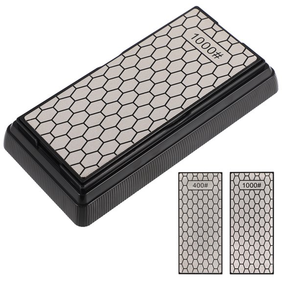 CIMAXIC Round Double Sided Sharpening Stone Silver for Kitchen Use 1Pack