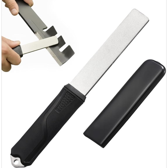 Diamond Sharpening 121n Dual-grit Knife Sharpener Stone Tool Lawn Mower Blade Sharpener File Garden Tool 325/1200 Grit Handheld Double with Angle Guide for Kitchen Axe Machete Chisel Drill